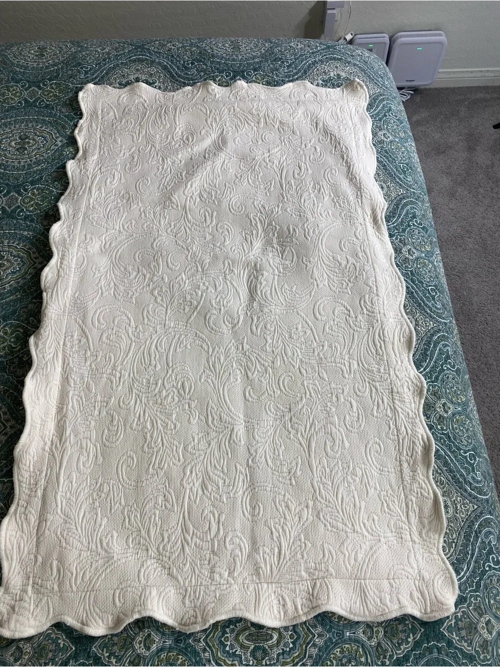 White Quilted Decorative Pillow Sham - Classic Textured Design King
